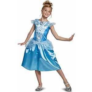 Officieel Disney-kostuum voor meisjes, Assepoester voor meisjes, Assepoester voor meisjes, prinsessenkostuum, Assepoester, Assepoester, Assepoester kostuum, Halloween, maat S