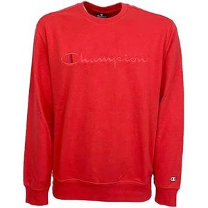 Champion Legacy Icons Tonal Logo Heavy Spring Terry Crewneck Sweatshirt voor heren, Carmine Rood, S