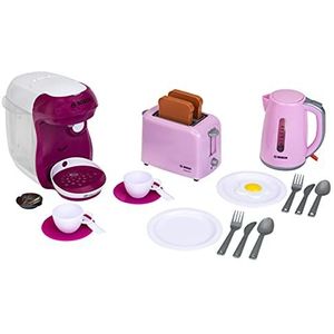 Theo Klein 9597 Bosch-ontbijtset I Keukenaccessoireset inclusief broodrooster, koffieapparaat en waterkoker I Met accessories I Voor kinderen van 3 jaar en ouder