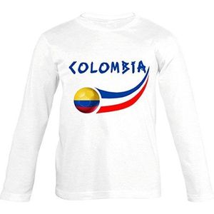 Supportershop Shirt Colombia L/S kinderen jongens, wit, FR:
