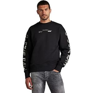 G-STAR RAW Heren Sleeve Graphics Loose Sweatshirt, zwart (Dk Black C988-6484), XS