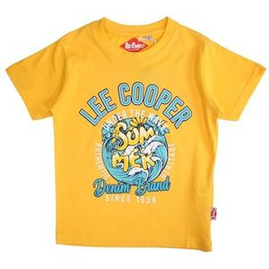 Lee Cooper T-shirt voor jongens - top met korte mouwen - katoen - geel - 8 jaar, Geel, 8 Jaren
