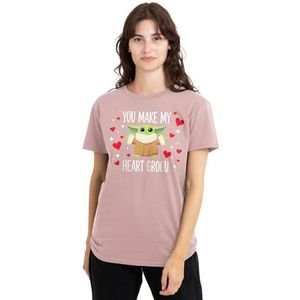 Star Wars You Make My Heart Grogu dames T-shirt, roze, klein, roze, S