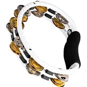 Meinl Percussion TMT1M-WH Recording Combo Tambourine (ABS-plastic) met messing en stalen klemmen (2 rijen), wit