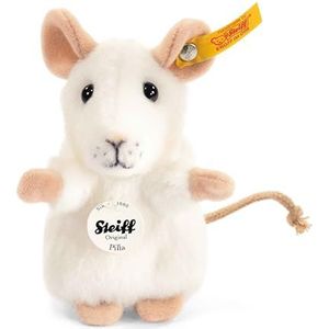 Steiff 056215 10 wit opwachtend dier pilla muis, 10 cm