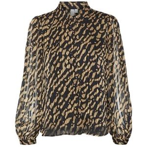 VMRIE L/S Shirt WVN BTQ GA, Tobacco Brown/Aop:rie, M