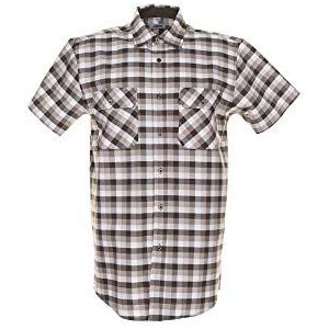 Maat 45/46 heren Planam overhemden Countryhemd 1/4-mouw stone geruit model 0488