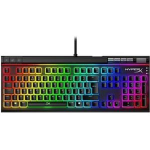 HyperX Alloy Elite 2 - Mechanisch gamingtoetsenbord, rode lineaire schakelaar, software-gestuurd licht- en macroaanpassing, ABS-pudding-toetsdoppen, mediaknoppen, RGB-led-achtergrondverlichting