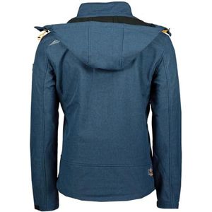 Geographical Norway Torefact Softshelljas met capuchon voor heren, waterdicht, outdoorjas, winddicht, tactisch, duurzaam, wandelen, skiën, herfst, winter, lente (marineblauw, M), Marineblauw, M