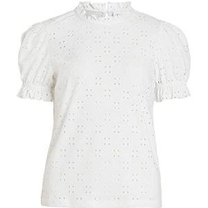 Vila T-shirt Vikawa S s Flounce Top su - Noos 14070251 Optical Snow Dames