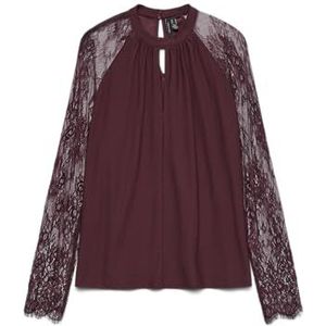 VERO MODA - VMMILLA - Blouse - Wijnrood - Lange Mouw