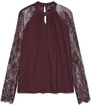 VERO MODA - VMMILLA - Blouse - Wijnrood - Lange Mouw