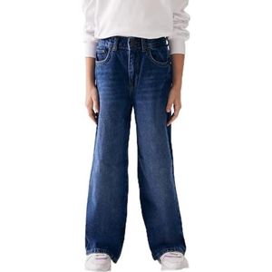 LTB Jeans Meisjesjeans Oliana G hoge taille, brede jeans katoenmix met ritssluiting, maat 6 jaar/116 in medium blauw, Iriel Safe Wash 54553, 116 cm