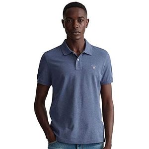 GANT Heren Reg Shield Ss Pique Polo Shirt, Dark Jeansblue Melange, XL