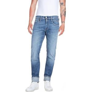 Replay Anbass Slim Fit Bio Herenjeans, Medium Blue 009-4, 28W / 34L
