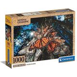 Clementoni - 39732 - Puzzel National Geographic Monarch Butterflies - Puzzel 1000 Stukjes, Puzzel Voor Volwassenen en Kinderen, 14-99 Jaar, Gemaakt in Italië