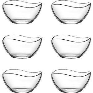 JANTI 6-delige 310 ml kom glazen kom serveerschalen set dessertkommen glas slakom glazen schaaltjes set bowl schaal schaal decoratieve schaal