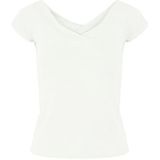 PIECES Dames PCMALIVA SS Off Shoulder V-hals Top Noos T-shirt, helder wit, S