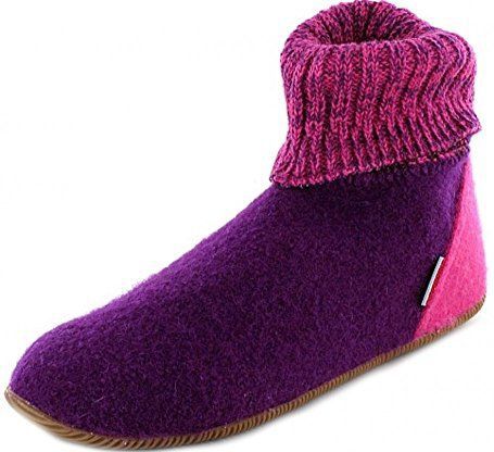 Huisschoenen - Wildpoldsried - Vilt - Color-Blocking - Platte Hak