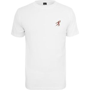 Mister Tee Heren T-shirt Small Basketball Player Tee, T-shirt met print op de voorkant voor mannen, regular fit, katoen, wit, XL