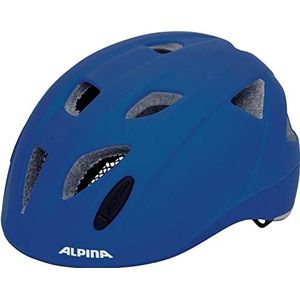 ALPINA XIMO L.E. - Lichte, veilige en breukvaste fietshelm met optioneel LED-licht voor kinderen, mat blauw, 47-51 cm