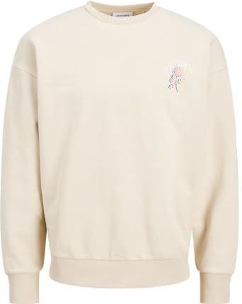 Jack & Jones Jjcharge bedrukte sweat ronde hals, maanbeam, XS