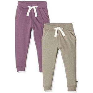 MINYMO Meisjes verpakking van 2 sweatpants/vrijetijdsbroek, meerkleurig (paars/grijs 647), (fabrieksmaat: 134), lila