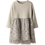 Jurk - Glitter - Ribgebreid - Lange Mouwen - Regular Fit