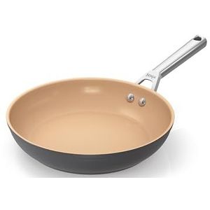 Ninja Extended Life 24cm keramische braadpan, pan met antiaanbaklaag (zonder PFA's, PFOA's, lood of cadmium), geschikt voor inductie, roestvrijstalen handgreep, ovenvast tot 285 °C, terracotta &