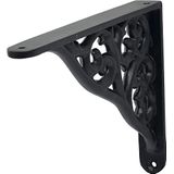 Duraline Baroque console plankdrager, metaal, zwart, 19 x 15 cm