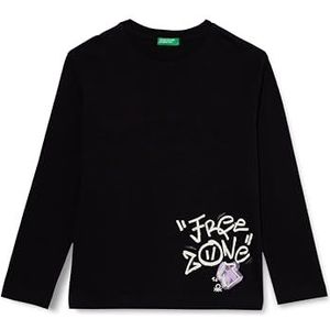 United Colors of Benetton T-shirt voor kinderen en jongeren, Zwart, 140