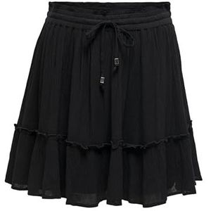 Only - Minirok - Kleur: Zwart - Materiaal: 100% Katoen - Regular Fit