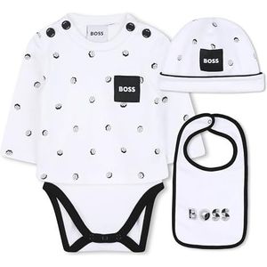 BOSS J52490 T-shirt voor babyjongens, Wit, 6-9 Maanden
