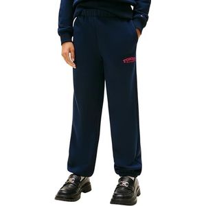 Tommy Hilfiger Meisjes Monotype Sweatpants Kg0kg08981 Trainingsbroek, Blauw (Dark Night Navy), 5 jaar, blauw (Dark Night Navy), 5 Jaar