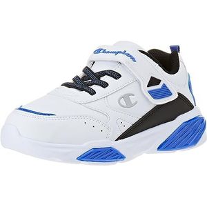 Champion Wave PU B PS, sneakers, wit/zwart/blauw (WW002), 30 EU, Bianco Nero Blu Ww002