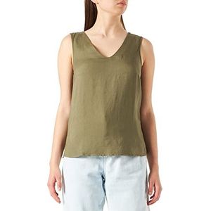 TOM TAILOR Dames linnen blouse zonder mouw 1031806, 11848 - Jungle Soil Green, 42