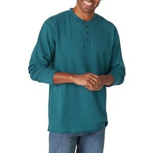 Wrangler Authentics Gewafelde Henley met lange mouwen voor heren, S