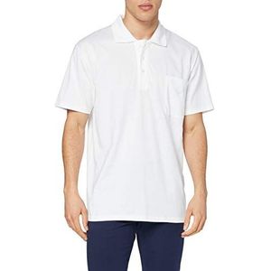 Trigema Heren poloshirt single jersey, wit (wit 001), 4XL