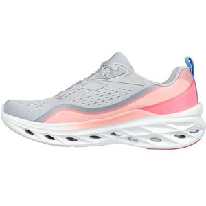 Skechers Glide-Step Swift Sneaker voor dames, Lichtgrijze koraal mesh blauwe rand, 38 EU