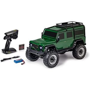 CARSON 500404236 1:8 Land Rover Defender 100% RTR Brits groen - Afstandbestuurbare auto, RC voertuig, incl. batterijen en afstandsbediening, snelheid km/h, rijtijd 20 min