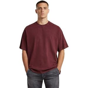 Washed Boxy T-shirt - Rood - Heren