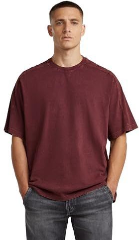 Washed Boxy T-shirt - Rood - Heren