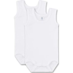 Sanetta Body zonder arm (dubbelpak) | Hoogwaardige en duurzame body voor baby's van biologisch katoen. Inhoud: set van 2 babyrompertjes, wit, 92 cm