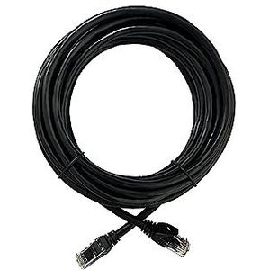 Elfcam® - 80m Ethernet-kabel Cat 6 Rond Netwerkkabel LAN WAN 26 AWG, 1 Gbit/s met RJ45-Stekkers, Hoogwaardig, Zwart (80 m)