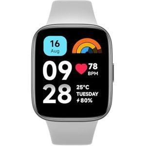 Xiaomi Redmi Watch 3 Active Bluetooth-oproepen, 1,83 inch lcd-display, hartslagmeter, 100 sportmodi, batterijduur tot 12 dagen, grijs (ES versie + 3 jaar garantie)