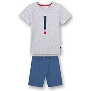 Sanetta Jongenspyjama kort grijs pyjamaset, lichtgrijs, gemêleerd, 104 cm