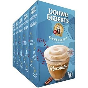 Douwe Egberts Oploskoffie Verwenkoffie Latte Macchiato (40 Sachets - Instant Koffie) - 5 x 8 Zakjes