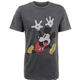 Disney Mickey Mouse Panic Washed Grijs T-shirt van Re:Covered, Veelkleurig, M