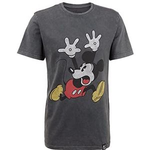 Disney Mickey Mouse Panic Washed Grijs T-shirt van Re:Covered, Veelkleurig, M