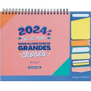 Mr.Wonderful - Bureaukalender 2024 - Jij en ik gaan geweldige dingen doen 18 x 2 x 24 (Franse versie)